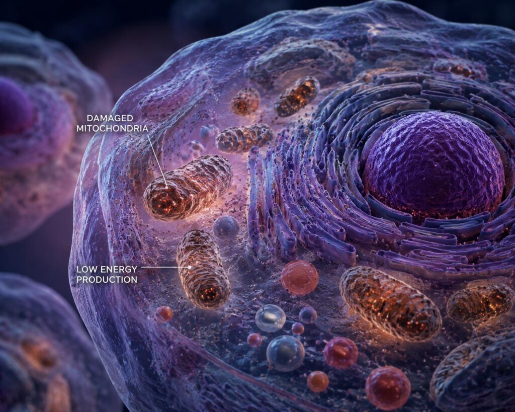 Mitochondrial Dysfunction and Low Energy Production